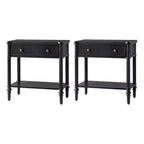 Godefroy 26 Tall 1-Drawer End Table Set of 2 | HULALA HOME-WALNUT