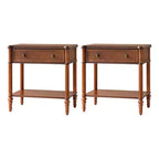 Godefroy Table d'appoint 1 tiroir, 66 cm, lot de 2 | HULALA HOME-WALNUT