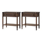 Godefroy Table d'appoint 1 tiroir, 66 cm, lot de 2 | HULALA HOME-WALNUT