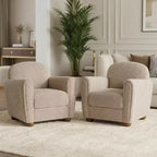 Christopher Knight Home Yannis, fauteuil d'appoint moderne en bois rembourré avec accoudoirs Rom (Lot de 2)