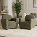 Christopher Knight Home Yannis, fauteuil d'appoint moderne en bois rembourré avec accoudoirs Rom (Lot de 2)