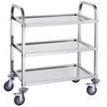 3-Tier Stainless Steel Utility Cart 400 lbs Capacity with Lockable Swivel Wheels