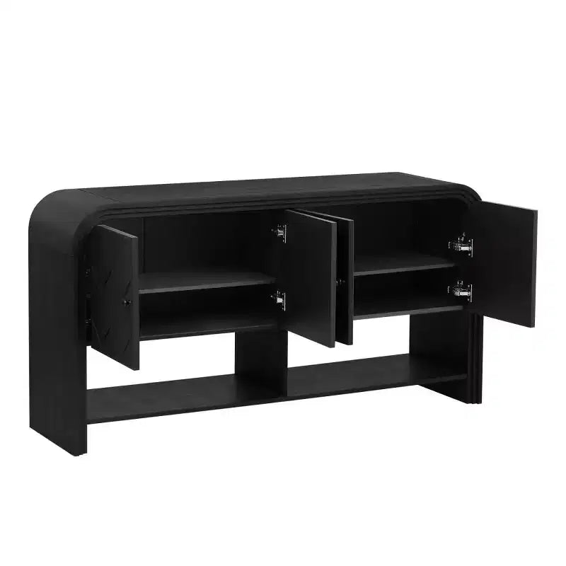 Meuble console moderne 60" avec rangement, table d'entrée avec coins arrondis pour couloir ou salon - Panipeachy
