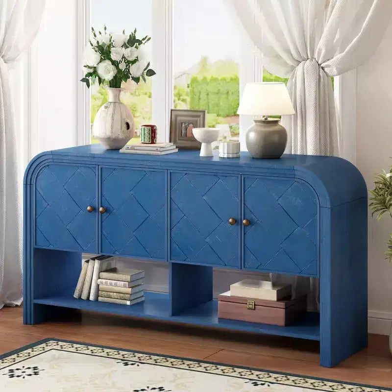 Meuble console moderne 60" avec rangement, table d'entrée avec coins arrondis pour couloir ou salon - Panipeachy