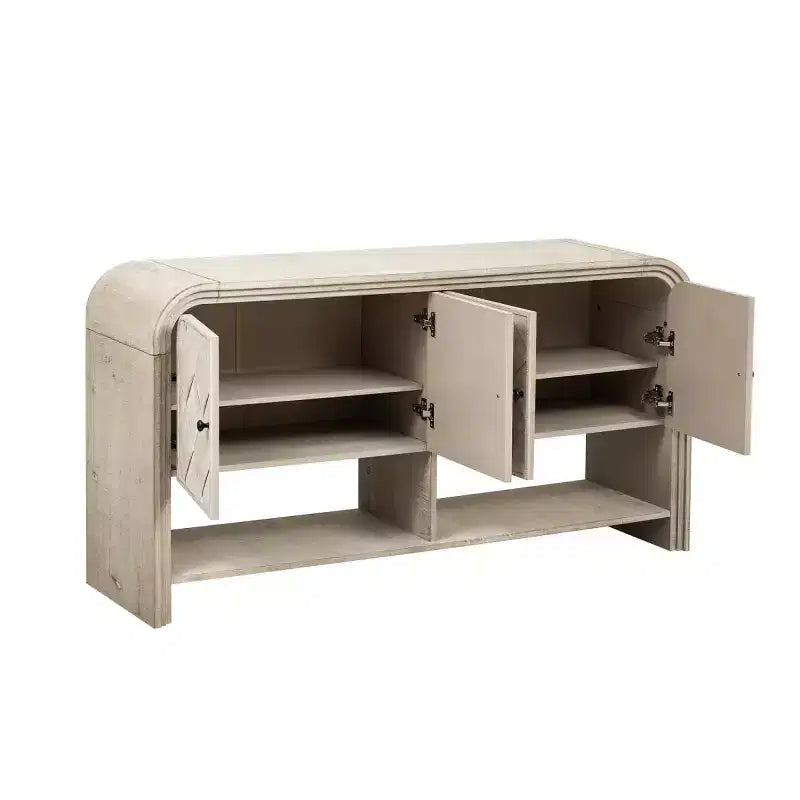 Meuble console moderne 60" avec rangement, table d'entrée avec coins arrondis pour couloir ou salon - Panipeachy