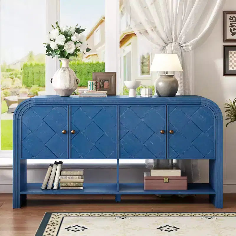 Meuble console moderne 60" avec rangement, table d'entrée avec coins arrondis pour couloir ou salon - Panipeachy