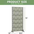 MAYEERTY Star 01 Séparateur de pièces en acier galvanisé gris olive, 72x35x16, Brise-vue 6 panneaux pour terrasse et jardin