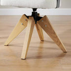 Chaise de bureau Art Leon sans roulettes, Fauteuil pivotant moderne du milieu du siècle, Chaise d'appoint rembourrée en tissu avec pieds en bois de chêne
