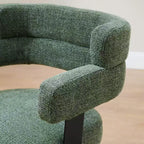 Chaise de bureau Art Leon sans roulettes, Fauteuil pivotant moderne du milieu du siècle, Chaise d'appoint rembourrée en tissu avec pieds en bois de chêne