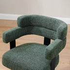 Chaise de bureau Art Leon sans roulettes, Fauteuil pivotant moderne du milieu du siècle, Chaise d'appoint rembourrée en tissu avec pieds en bois de chêne