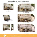 Canapé convertible d'angle 5 places Homy Casa 88 avec lit gigogne, revêtement chenille, beige