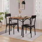 Ensemble table et chaises de salle à manger pour 2, 3 pièces, table à manger carrée, meubles de salle à manger peu encombrants, marron rustique