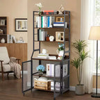 Étagère à Livres, Bibliothèque Industrielle, Étagère de Présentation en Bois avec Cadre Métallique, Unité d'Étagères de Rangement au Sol pour Chambre à Coucher, Salon, Bureau à Domicile