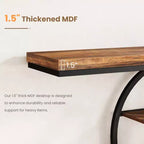 Console industrielle 55, table de canapé étroite à 5 niveaux avec cadre en métal et étagères de rangement multifonctionnelles pour salon et couloir