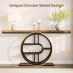 Console industrielle 55, table de canapé étroite à 5 niveaux avec cadre en métal et étagères de rangement multifonctionnelles pour salon et couloir