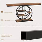 Console industrielle 55, table de canapé étroite à 5 niveaux avec cadre en métal et étagères de rangement multifonctionnelles pour salon et couloir