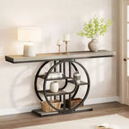 Console industrielle 55, table de canapé étroite à 5 niveaux avec cadre en métal et étagères de rangement multifonctionnelles pour salon et couloir