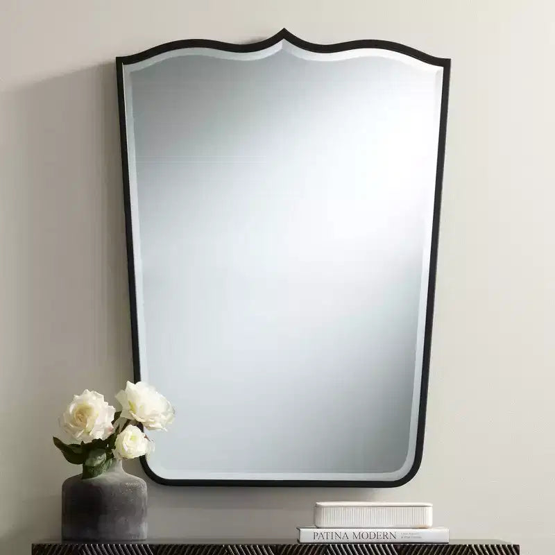 Miroirs incurvés Uttermost Gaylia Noir satiné 27 x 36 3/4 - Lot de 2