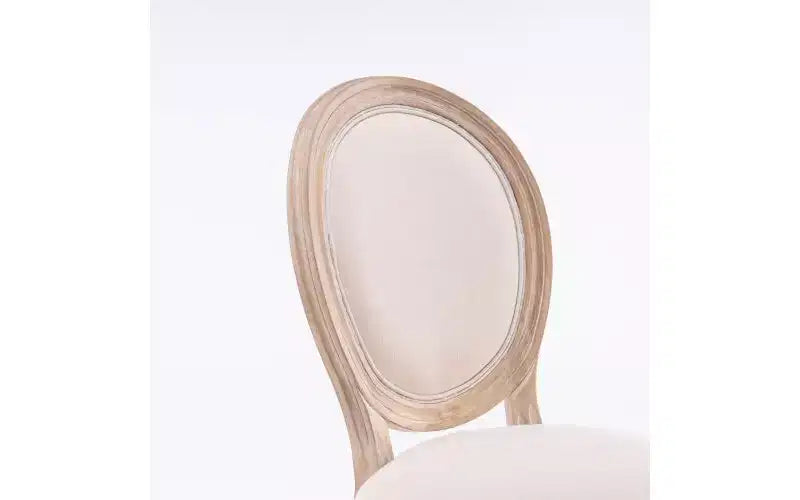 Lot de 2 chaises de salle à manger rembourrées, assise en tissu de lin de style français, chaises d'appoint pour cuisine ou salle à manger