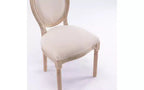 Lot de 2 chaises de salle à manger rembourrées, assise en tissu de lin de style français, chaises d'appoint pour cuisine ou salle à manger