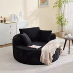 Canapé chaise longue en velours côtelé surdimensionné de 140 cm, canapé nuage profond sans structure avec oreillers pour salon et chambre