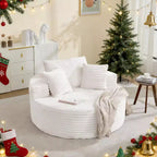 Canapé chaise longue en velours côtelé surdimensionné de 140 cm, canapé nuage profond sans structure avec oreillers pour salon et chambre