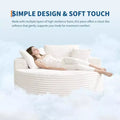 55in Oversized Corduroy Chaise Lounge Chair, Deep Seat Boneless Cloud Couch with Pillows for Living Room Bedroom