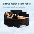 Canapé chaise longue en velours côtelé surdimensionné de 140 cm, canapé nuage profond sans structure avec oreillers pour salon et chambre