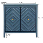 Meuble de rangement GDFStudio Jean moderne en bois géométrique embossé avec 2 portes magnétiques