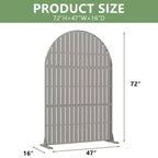 Panneaux de clôture autoportants Dovelina 72H x 47W en métal arqué pour extérieur, gris clair/marron, pour jardin, patio, terrasse, cour