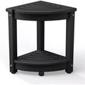 VINGLI HDPE Corner Shower Stool  Waterproof Shower Bench Seat with Storage Shelf & Showerhead Holder