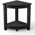 VINGLI HDPE Corner Shower Stool  Waterproof Shower Bench Seat with Storage Shelf & Showerhead Holder