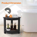 VINGLI Tabouret de douche d'angle en PEHD Siège de banc de douche étanche avec étagère de rangement et support de pomme de douche