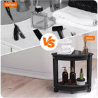 VINGLI Tabouret de douche d'angle en PEHD Siège de banc de douche étanche avec étagère de rangement et support de pomme de douche