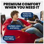 Pouf géant Ultimate Sack 6 pieds et repose-pieds, grand format, daim couleur camel
