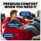 Pouf géant Ultimate Sack de type canapé, fauteuil intérieur confortable et surdimensionné, suédine sarcelle