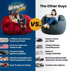 Pouf géant Ultimate Sack de type canapé, fauteuil intérieur confortable et surdimensionné, suédine sarcelle