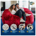 Pouf géant Ultimate Sack 6 pieds et repose-pieds, grand format, poil de chameau