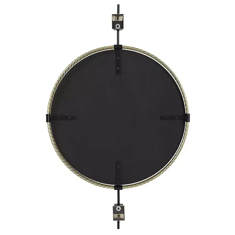 Miroir mural rond Uttermost Guardrail en laiton antique 31 x 47 3/4