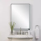 Miroir mural rectangulaire à DEL Uttermost Crofton noir satiné 30 x 40