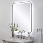 Miroir mural rectangulaire à DEL Uttermost Crofton noir satiné 30 x 40