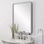 Miroir mural rectangulaire à DEL Uttermost Crofton noir satiné 30 x 40