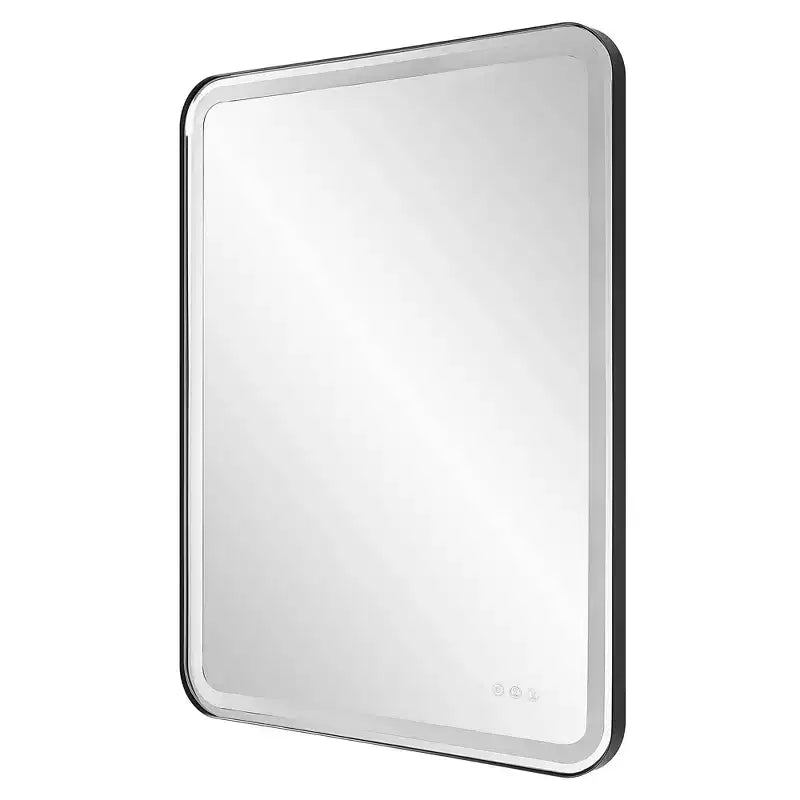 Miroir mural rectangulaire à DEL Uttermost Crofton noir satiné 30 x 40