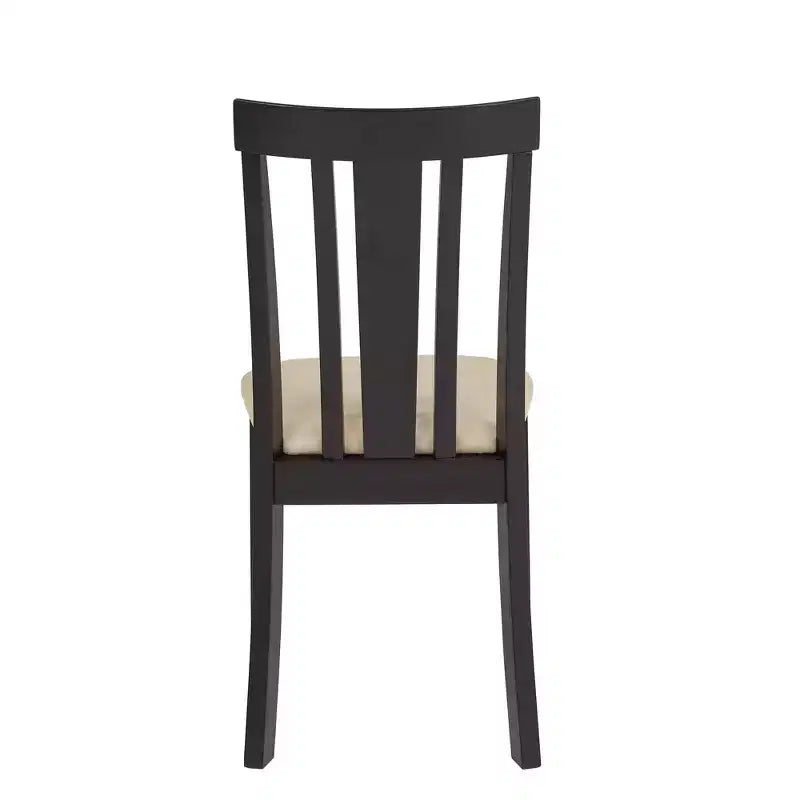 Chaises de salle à manger Kensington en bois noir et microfibre beige à dossier à lattes (Lot de 2) - Noir/Beige - iNSPIREQ
