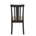 Chaises de salle à manger Kensington en bois noir et microfibre beige à dossier à lattes (Lot de 2) - Noir/Beige - iNSPIREQ