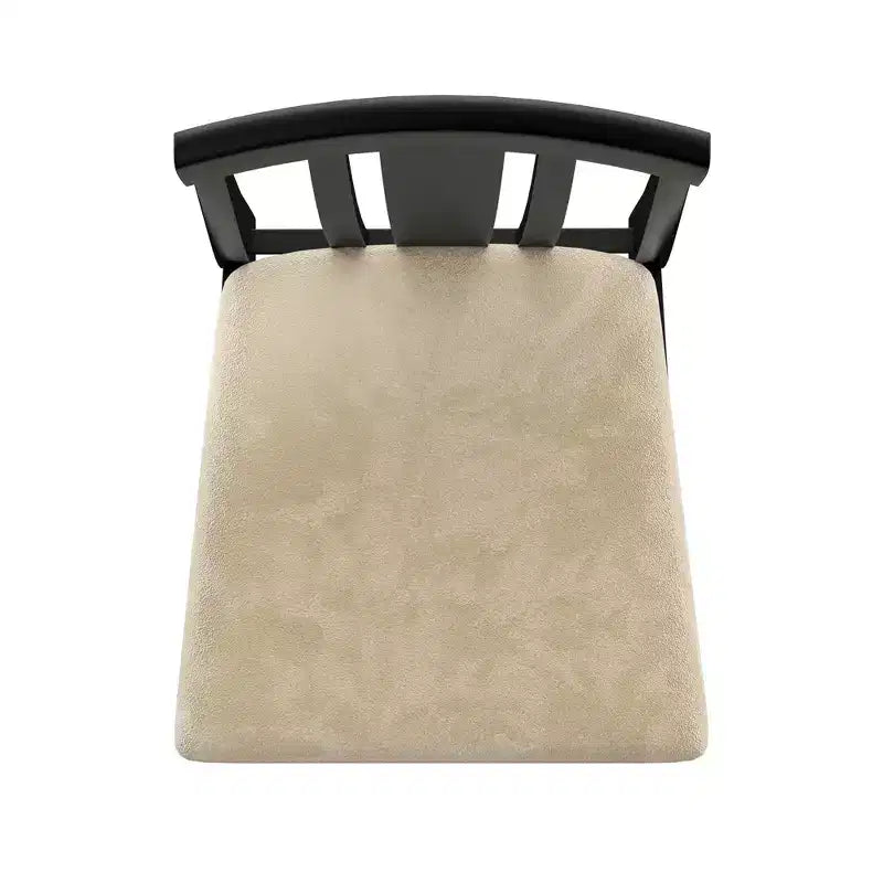 Chaises de salle à manger Kensington en bois noir et microfibre beige à dossier à lattes (Lot de 2) - Noir/Beige - iNSPIREQ