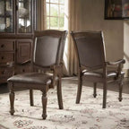 Chaises de salle à manger Torrin en similicuir marron avec accoudoirs (lot de 2) - Cerisier - iNSPIREQ