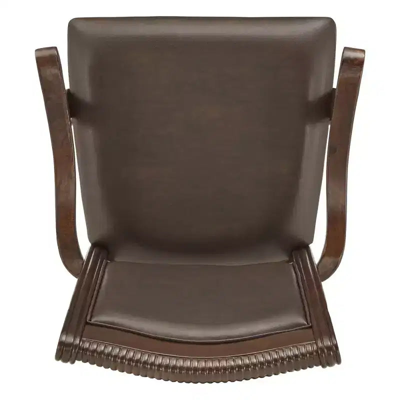 Chaises de salle à manger Torrin en similicuir marron avec accoudoirs (lot de 2) - Cerisier - iNSPIREQ