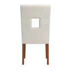 Chaises de salle à manger Palma en similicuir blanc avec trou de serrure (lot de 2) - Blanc/Cerisier - iNSPIREQ