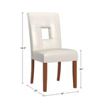 Chaises de salle à manger Palma en similicuir blanc avec trou de serrure (lot de 2) - Blanc/Cerisier - iNSPIREQ